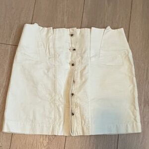 Altar’d State Cream Button-Up Women's Skirt